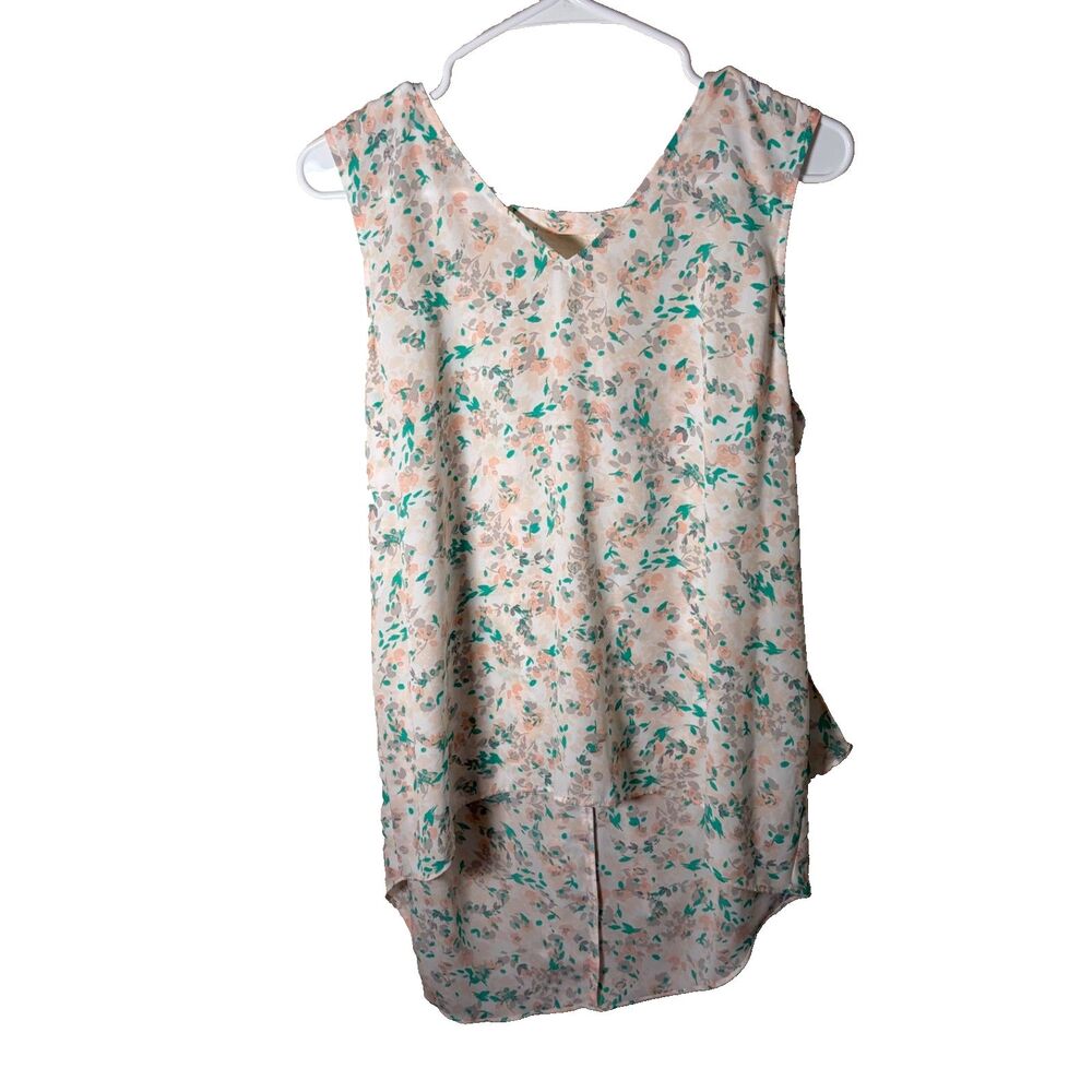 Kaari Blue Tank Top Women's Medium Sleeveless Round Neck Lightweight Shirt
